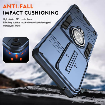 Ring Holder Kickstand Phone Shell for Oppo Reno11 F 5G / F25 Pro 5G Case Slide Lens Lid Phone Cover