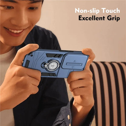 Ring Holder Kickstand Phone Shell for Oppo Reno11 F 5G / F25 Pro 5G Case Slide Lens Lid Phone Cover