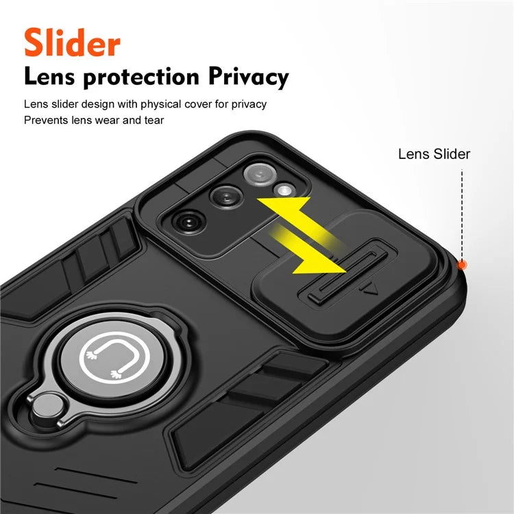 For Samsung Galaxy S20 FE 5G / S20 FE / S20 FE 2022 / S20 Lite Case Slide Lens Guard Phone Kickstand Cover