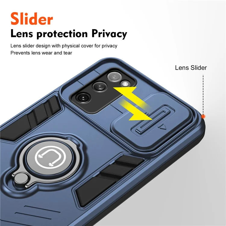 For Samsung Galaxy S20 FE 5G / S20 FE / S20 FE 2022 / S20 Lite Case Slide Lens Guard Phone Kickstand Cover