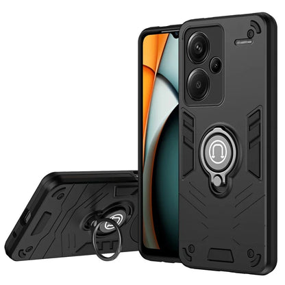 For Xiaomi Redmi Note 13 Pro+ 5G Case PC+TPU Ring Kickstand Shockproof Phone Cover