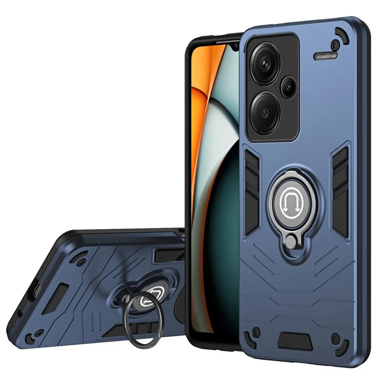 For Xiaomi Redmi Note 13 Pro+ 5G Case PC+TPU Ring Kickstand Shockproof Phone Cover