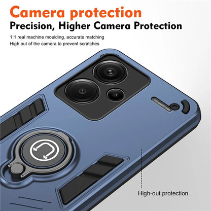 For Xiaomi Redmi Note 13 Pro+ 5G Case PC+TPU Ring Kickstand Shockproof Phone Cover