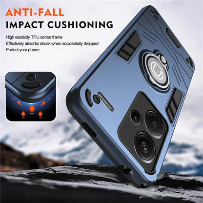 For Xiaomi Redmi Note 13 Pro+ 5G Case PC+TPU Ring Kickstand Shockproof Phone Cover