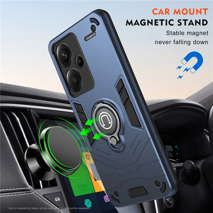 For Xiaomi Redmi Note 13 Pro+ 5G Case PC+TPU Ring Kickstand Shockproof Phone Cover