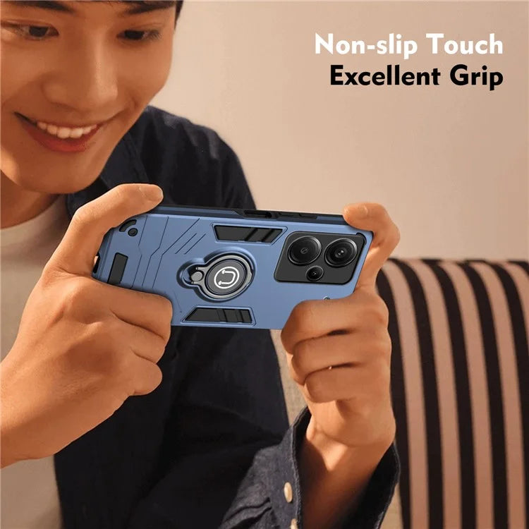 For Xiaomi Redmi Note 13 Pro+ 5G Case PC+TPU Ring Kickstand Shockproof Phone Cover
