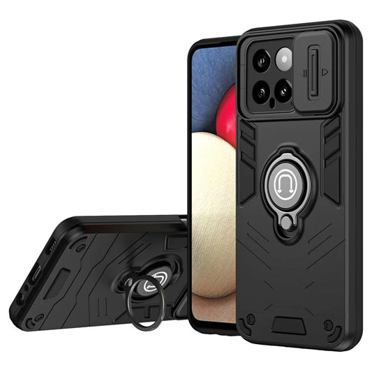 For Xiaomi 14 Case Slide Lens Lid Wholesale Cell Phone Cover with Ring Kickstand