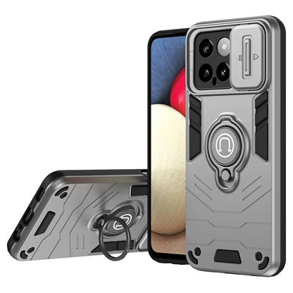For Xiaomi 14 Case Slide Lens Lid Wholesale Cell Phone Cover with Ring Kickstand