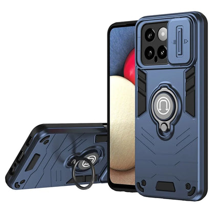For Xiaomi 14 Case Slide Lens Lid Wholesale Cell Phone Cover with Ring Kickstand
