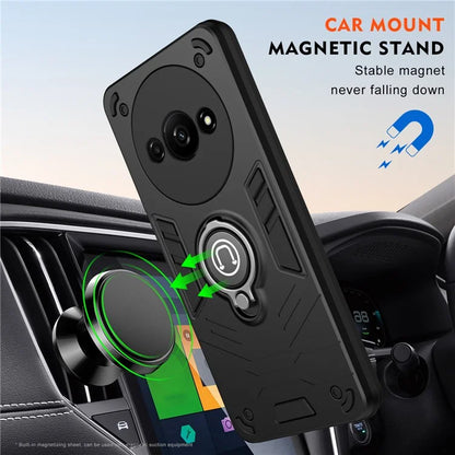 For Xiaomi Redmi A3 / Poco C61 4G Case Anti-Drop PC+TPU Ring Kickstand Phone Cover