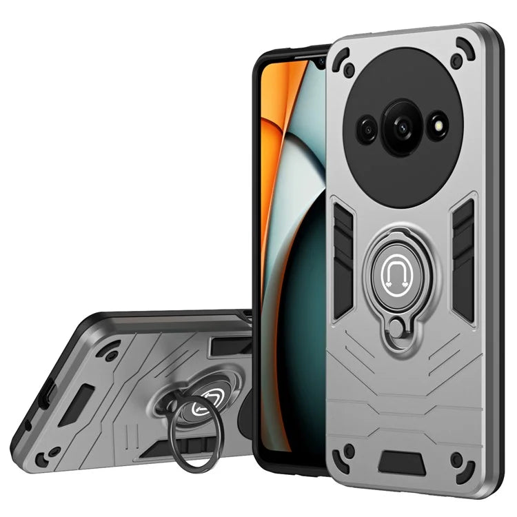 For Xiaomi Redmi A3 / Poco C61 4G Case Anti-Drop PC+TPU Ring Kickstand Phone Cover