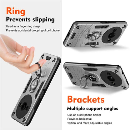 For Xiaomi Redmi A3 / Poco C61 4G Case Anti-Drop PC+TPU Ring Kickstand Phone Cover