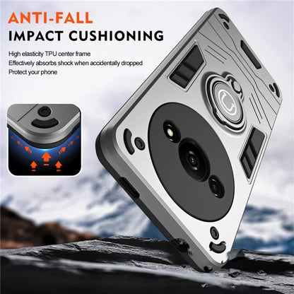For Xiaomi Redmi A3 / Poco C61 4G Case Anti-Drop PC+TPU Ring Kickstand Phone Cover