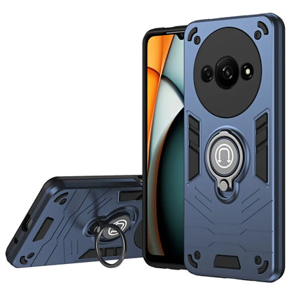 For Xiaomi Redmi A3 / Poco C61 4G Case Anti-Drop PC+TPU Ring Kickstand Phone Cover