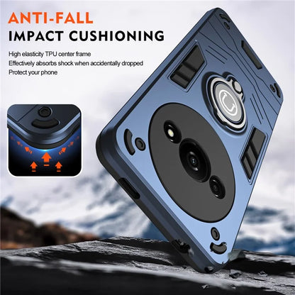 For Xiaomi Redmi A3 / Poco C61 4G Case Anti-Drop PC+TPU Ring Kickstand Phone Cover