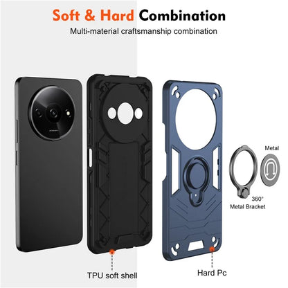 For Xiaomi Redmi A3 / Poco C61 4G Case Anti-Drop PC+TPU Ring Kickstand Phone Cover
