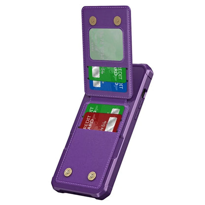ZM11 For iPhone 14 Pro Max Kickstand Case Card Slots PU Leather+TPU Phone Cover