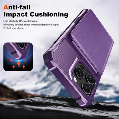 ZM11 For iPhone 14 Pro Max Kickstand Case Card Slots PU Leather+TPU Phone Cover