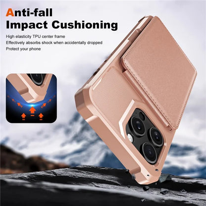 ZM11 For iPhone 14 Pro Max Kickstand Case Card Slots PU Leather+TPU Phone Cover