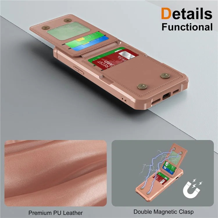 ZM11 For iPhone 14 Pro Max Kickstand Case Card Slots PU Leather+TPU Phone Cover