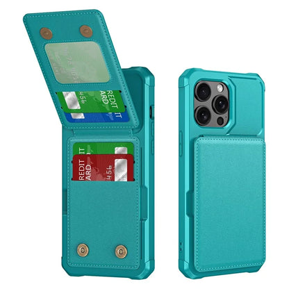 ZM11 For iPhone 14 Pro Max Kickstand Case Card Slots PU Leather+TPU Phone Cover