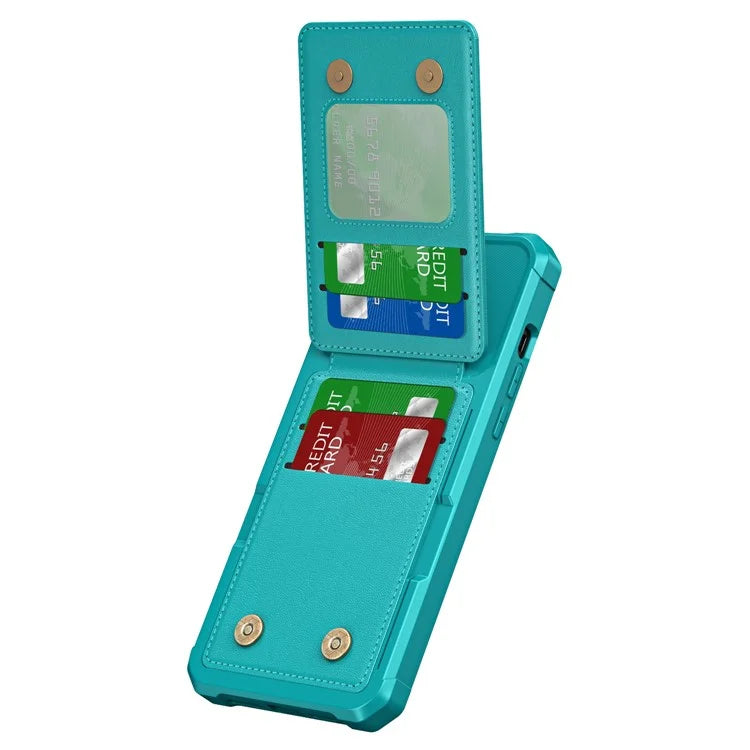 ZM11 For iPhone 14 Pro Max Kickstand Case Card Slots PU Leather+TPU Phone Cover