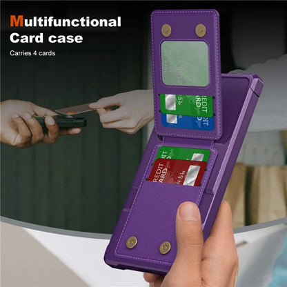 ZM11 For Samsung Galaxy S22 Ultra 5G Case with Card Holder Leather Kickstand Back Cover