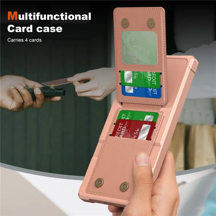 ZM11 For Samsung Galaxy S22 Ultra 5G Case with Card Holder Leather Kickstand Back Cover