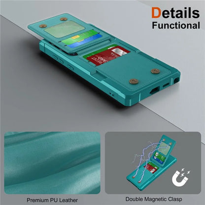 ZM11 For Samsung Galaxy S22 Ultra 5G Case with Card Holder Leather Kickstand Back Cover