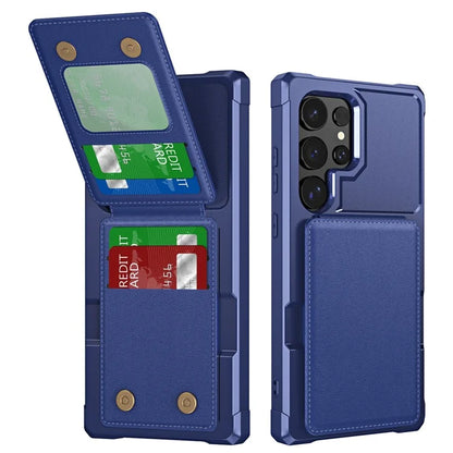 ZM11 For Samsung Galaxy S22 Ultra 5G Case with Card Holder Leather Kickstand Back Cover