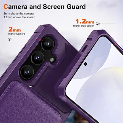 ZM11 For Samsung Galaxy A55 5G Case Leather +TPU Phone Cover Card Holder Kickstand