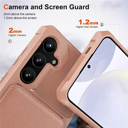 ZM11 For Samsung Galaxy A55 5G Case Leather +TPU Phone Cover Card Holder Kickstand