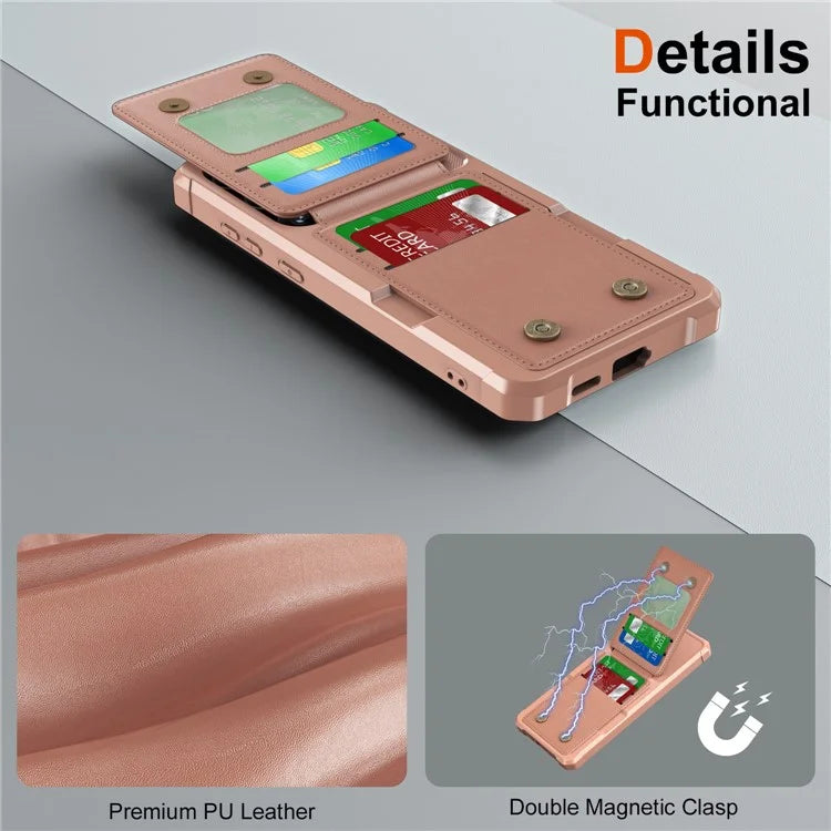 ZM11 For Samsung Galaxy A55 5G Case Leather +TPU Phone Cover Card Holder Kickstand