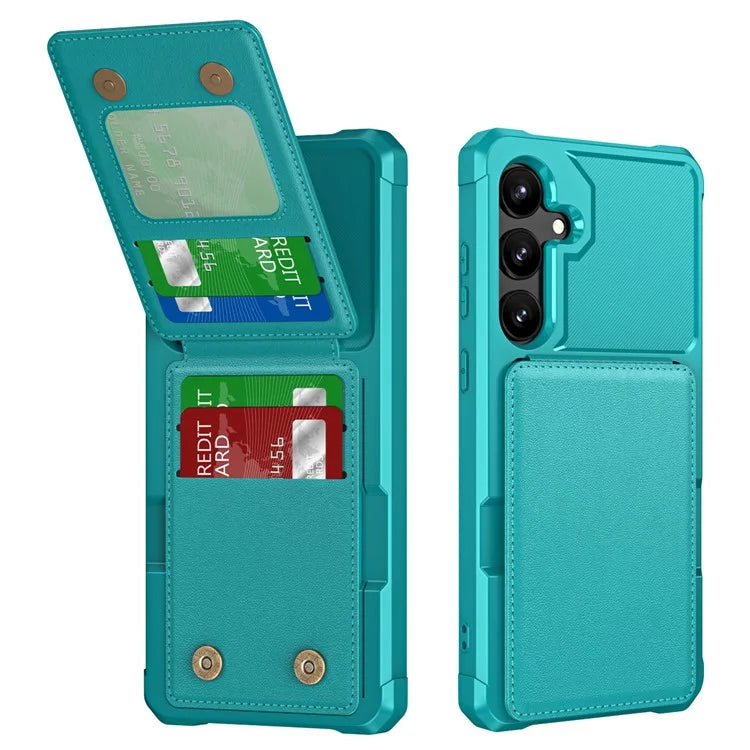 ZM11 For Samsung Galaxy A55 5G Case Leather +TPU Phone Cover Card Holder Kickstand