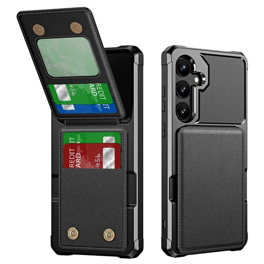 ZM11 For Samsung Galaxy A54 5G Case Card Slots PU Leather Coated TPU Kickstand Cover