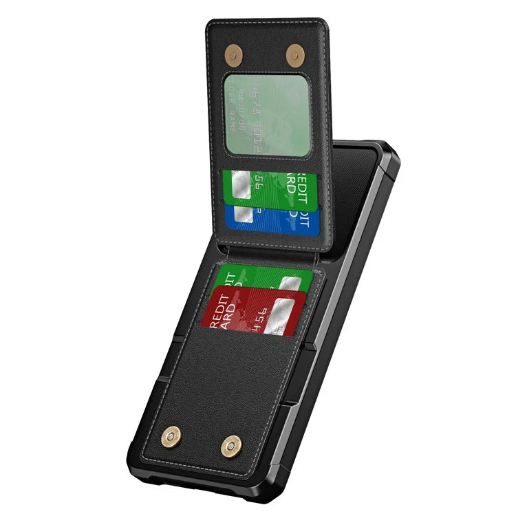 ZM11 For Samsung Galaxy A54 5G Case Card Slots PU Leather Coated TPU Kickstand Cover