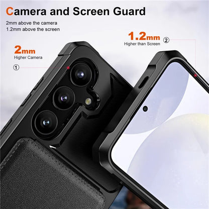 ZM11 For Samsung Galaxy A54 5G Case Card Slots PU Leather Coated TPU Kickstand Cover