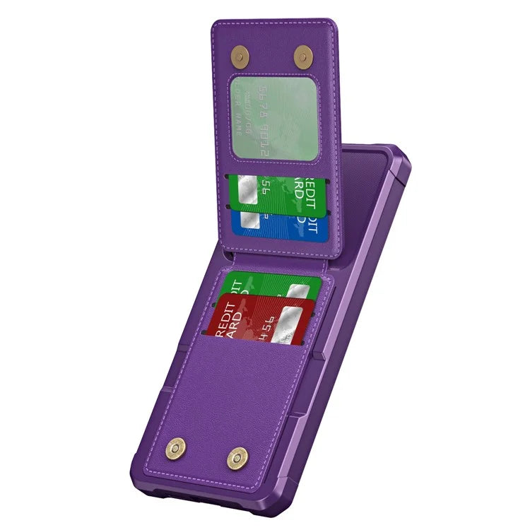 ZM11 For Samsung Galaxy A54 5G Case Card Slots PU Leather Coated TPU Kickstand Cover