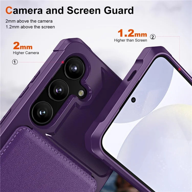 ZM11 For Samsung Galaxy A54 5G Case Card Slots PU Leather Coated TPU Kickstand Cover