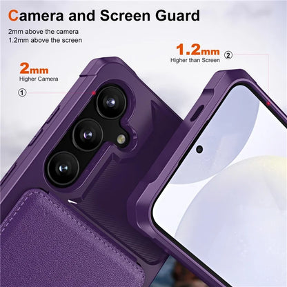 ZM11 For Samsung Galaxy A54 5G Case Card Slots PU Leather Coated TPU Kickstand Cover