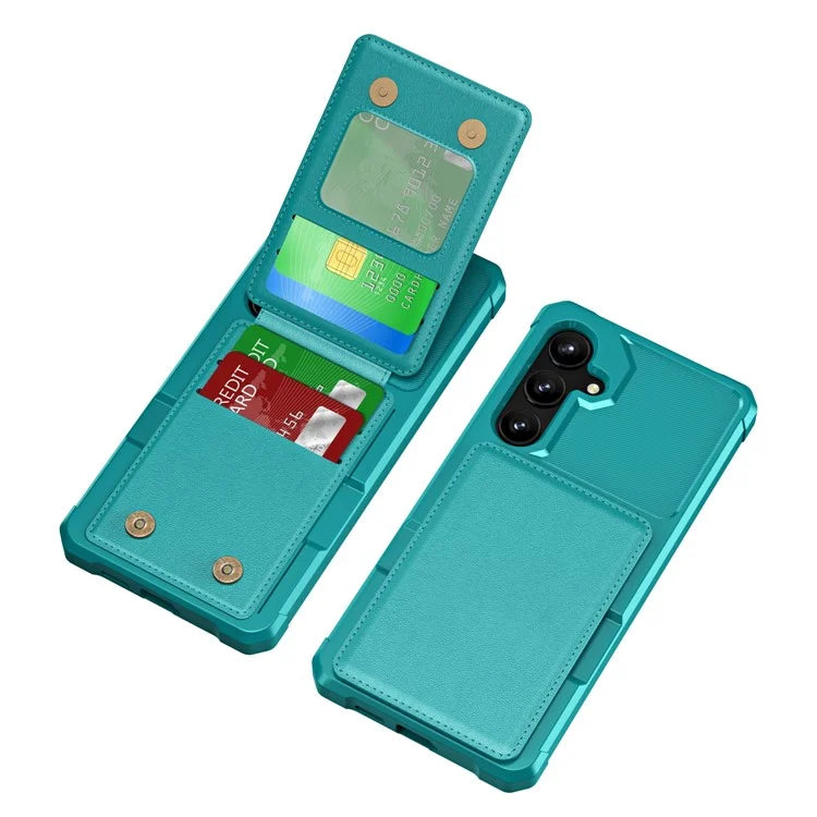 ZM11 For Samsung Galaxy A54 5G Case Card Slots PU Leather Coated TPU Kickstand Cover