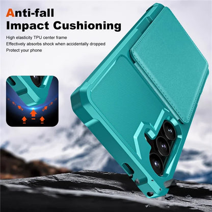 ZM11 For Samsung Galaxy A54 5G Case Card Slots PU Leather Coated TPU Kickstand Cover