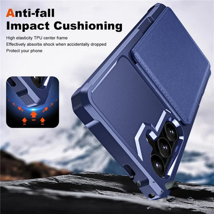 ZM11 For Samsung Galaxy A54 5G Case Card Slots PU Leather Coated TPU Kickstand Cover