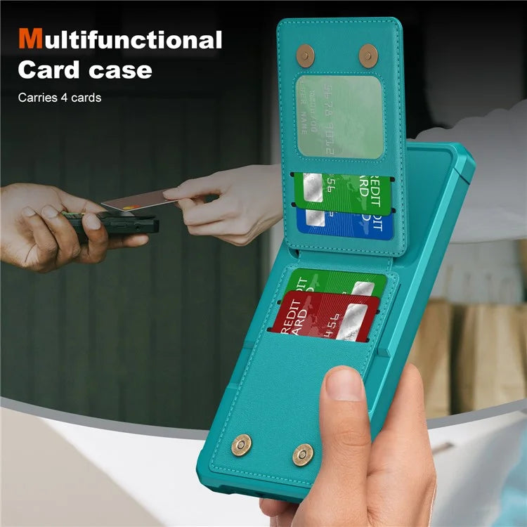 ZM11 For Samsung Galaxy S23 FE Case Kicsktand Card Holder Leather+TPU Phone Cover