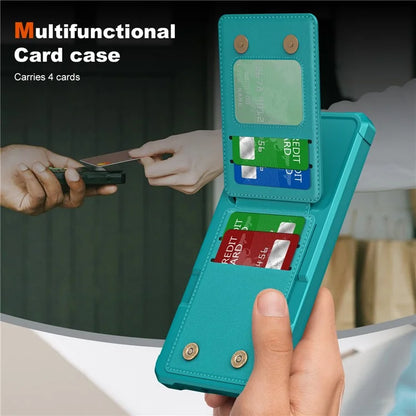 ZM11 For Samsung Galaxy S23 FE Case Kicsktand Card Holder Leather+TPU Phone Cover