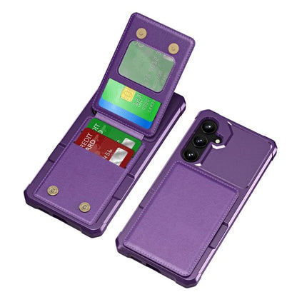ZM11 For Samsung Galaxy S24+ Cover Kickstand PU Leather+TPU Phone Card Case