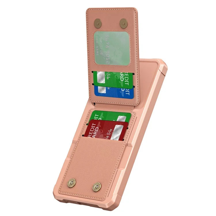 ZM11 For Samsung Galaxy S24 Case Kickstand Leather Coated TPU Phone Cover with Card Slots
