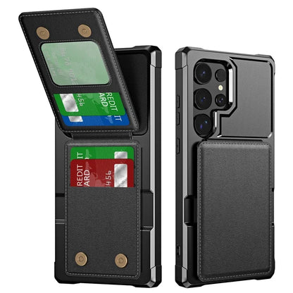 ZM11 For Samsung Galaxy S24 Ultra Case Leather+TPU Phone Cover with Card Holder
