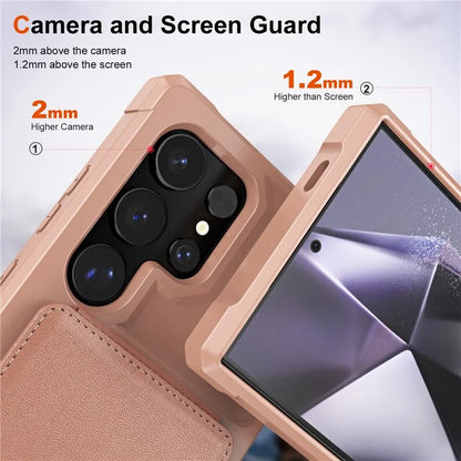 ZM11 For Samsung Galaxy S24 Ultra Case Leather+TPU Phone Cover with Card Holder