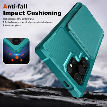 ZM11 For Samsung Galaxy S24 Ultra Case Leather+TPU Phone Cover with Card Holder